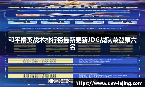 和平精英战术排行榜最新更新JDG战队荣登第六名